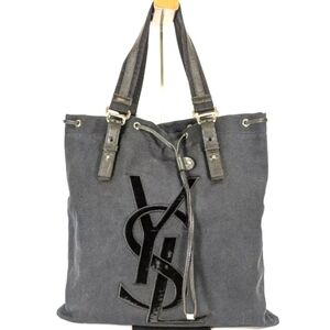 YSL 🔥 Rare 🔥 Rive Gauche Kahala Canvas and Leather Tote Bag!